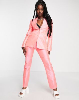 COLLUSION formal trousers co-ord in pink