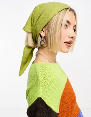 COLLUSION knitted head scarf in lime - ASOS Price Checker