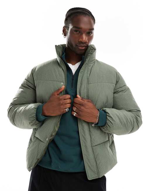 Khaki puffer jackets hotsell