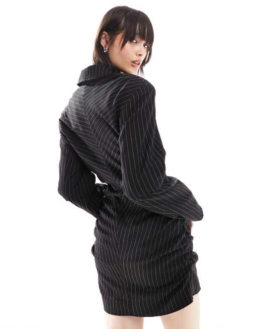 Black pinstripe best sale blazer dress