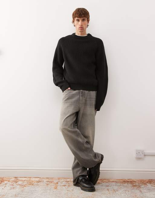 COLLUSION - Gebreid sweatshirt in zwart, 2 van 5