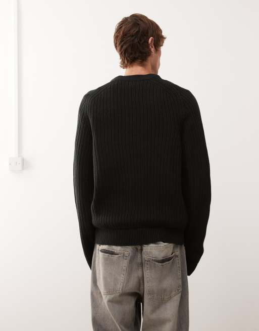 COLLUSION - Gebreid sweatshirt in zwart, 3 van 5