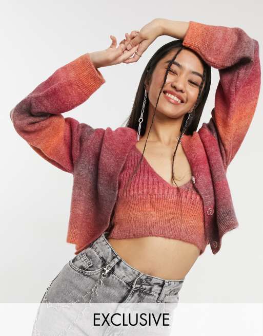 COLLUSION - Gebreid vest in space-dye, deel van co-ord set