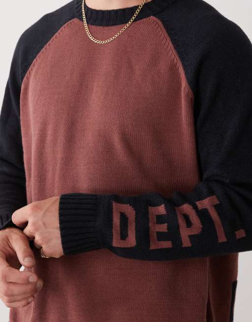 COLLUSION Knitted sweater with athletic print