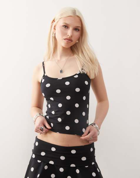 COLLUSION – Gepunktetes Camisole in Schwarz - view 1