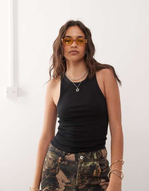 COLLUSION - Geribbeld hemdje in zwart - view 1