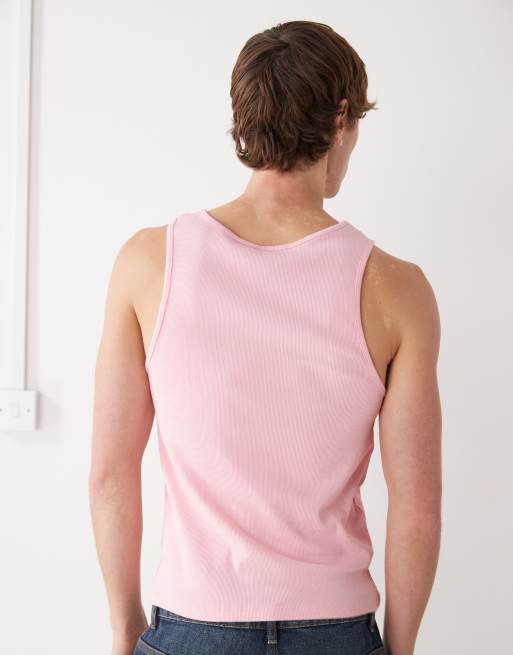 COLLUSION – Geripptes Muskelshirt in Rosa, 3 von 5