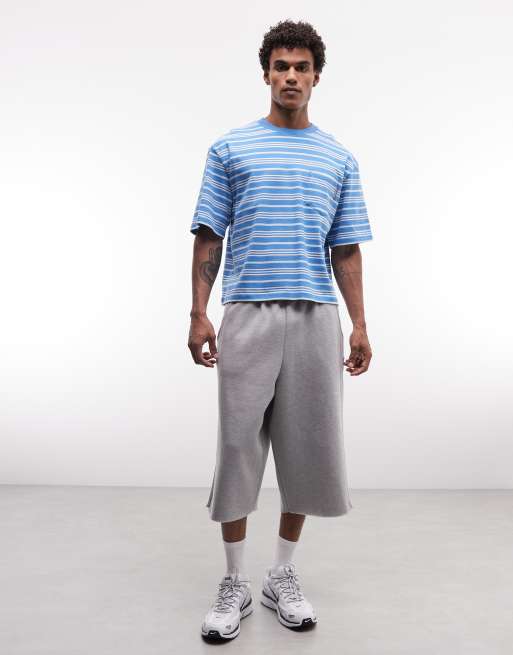 COLLUSION - Gestreept T-shirt met zakdetail in blauw, 2 van 5