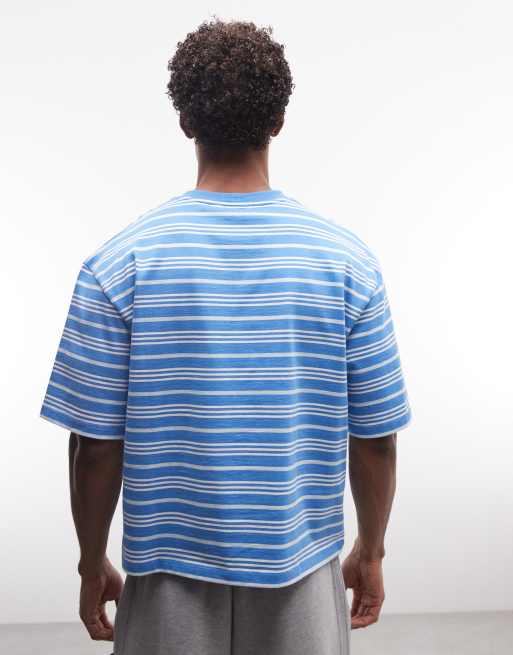 COLLUSION - Gestreept T-shirt met zakdetail in blauw, 5 van 5