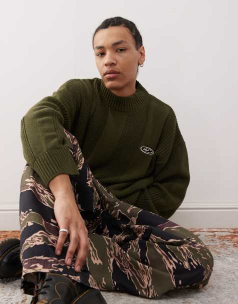 COLLUSION – Gestreifter Strickpullover in Khaki - view 1