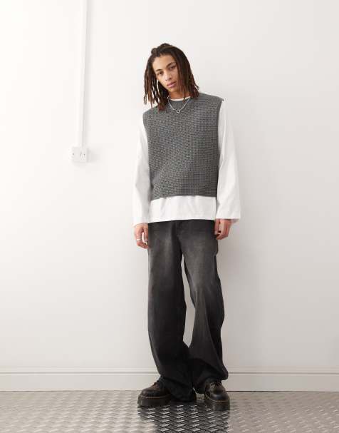 COLLUSION – Gestrickter Oversize-Pullunder in Grau - view 1