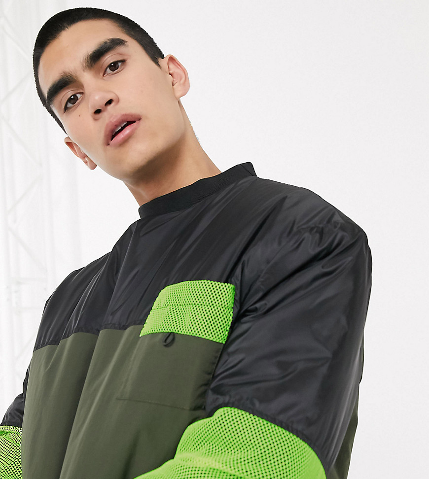 COLLUSION - Gewatteerd nylon sweatshirt-Groen