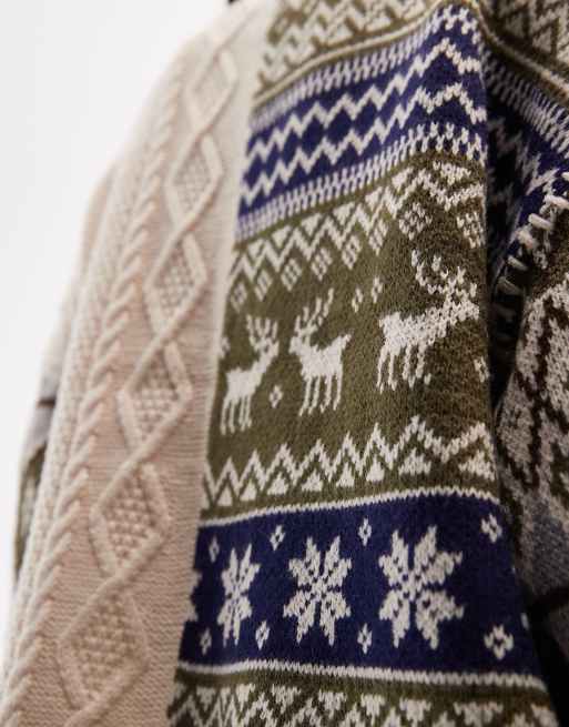 COLLUSION - Gilet torsadé à motif jacquard effet raccordé, 4 de 4