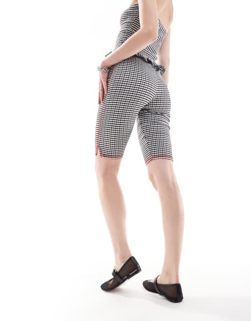 【Sinoon】 Gingham Capri Pants / 追跡付 EZAPINE Women Gingham Pants Summer Casual Loose Lightweight