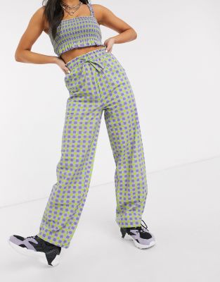 high waisted gingham pants