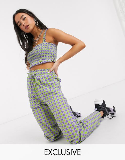 Asos hot sale gingham trousers