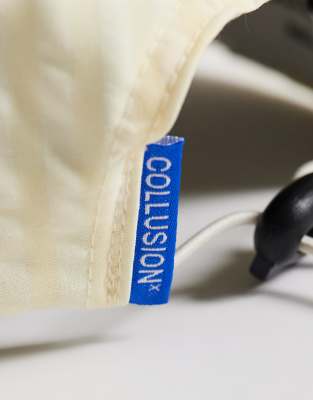 Collusion Gingham Nylon Cap In White