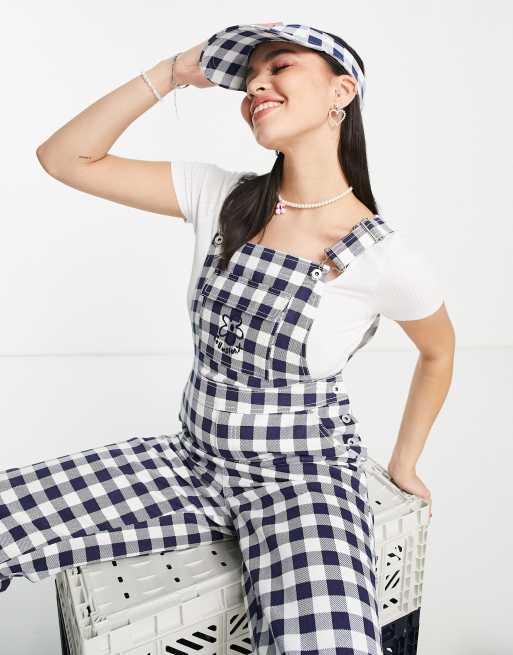 Gingham overall dress sale