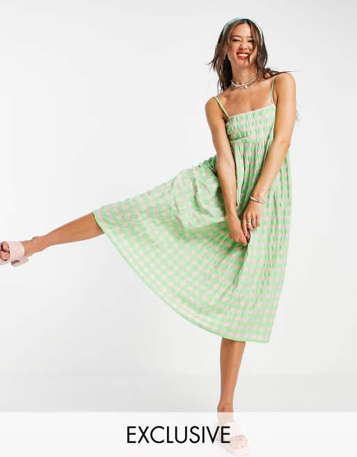 Pink and green sundress sale