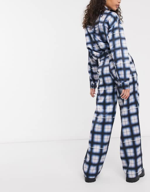 COLLUSION - Gitterternede bukser med vide ben, 2 af 4