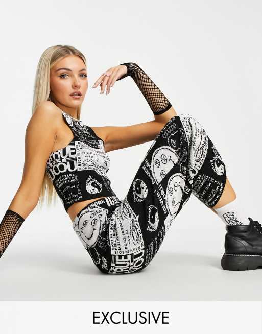 COLLUSION - Gonna in maglia in jacquard con stampa, in coordinato