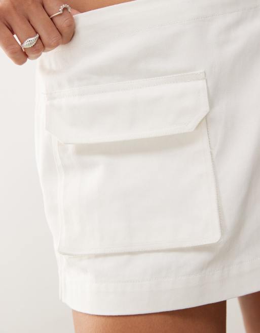 COLLUSION - Gonna pantalone multitasche bianca, 4 di 5