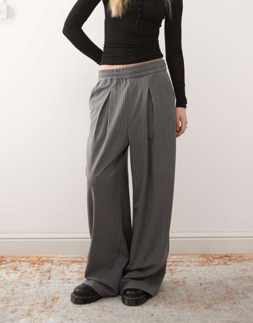 COLLUSION - Grå bukser med nålestriber, 4 af 5