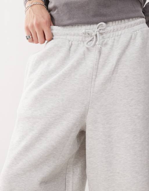 COLLUSION – Gråmelerade, avslappnade joggingshorts i jersey och skaterstil, 4 av 5