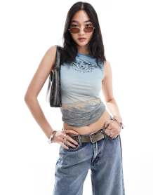 COLLUSION X002 baggy jeans with cuffed hems in midwash