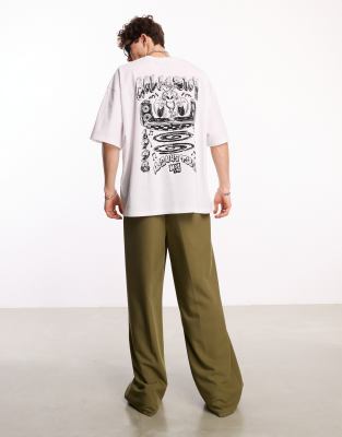 Collusion Graphic T-shirt With Alien Print In White
