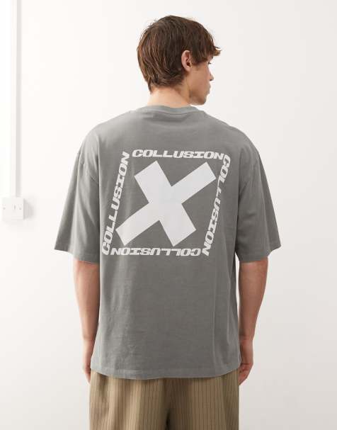 COLLUSION grey logo t-shirt - view 1