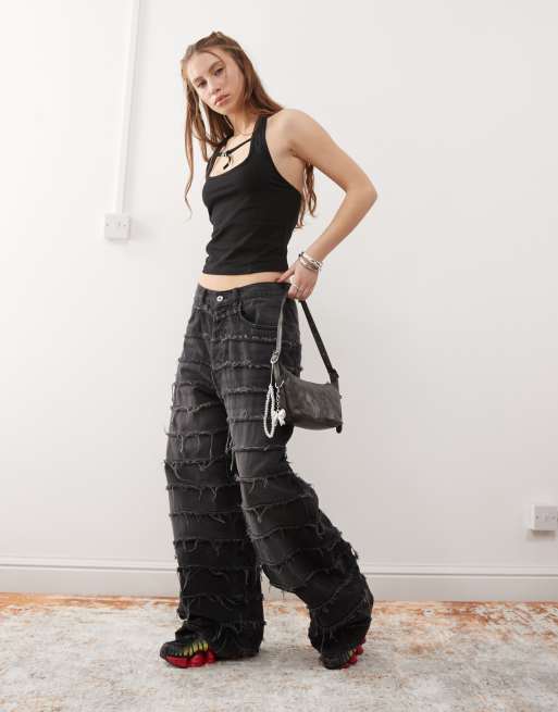 COLLUSION halter neck crop top with hardware bust, 4 of 4