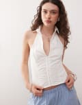 [Collusion] COLLUSION halter neck shirt top in white 18 WHITE