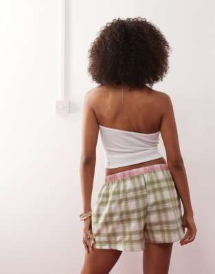 Collusion Halter Rib Knit Top With Lace Inserts In White