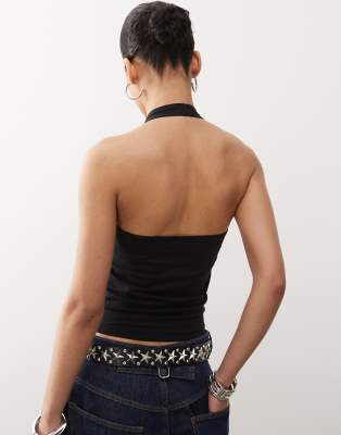 Collusion Halter Top With Piping Detail