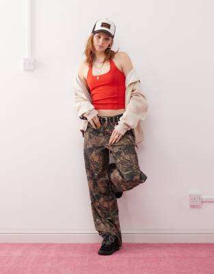 Collusion Halter Top With Piping Detail In Red