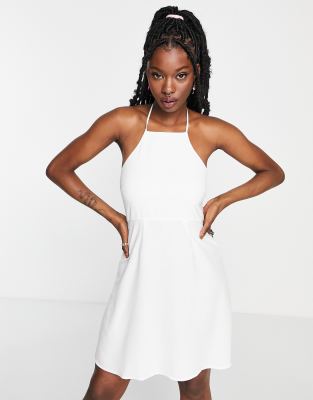 COLLUSION halterneck mini dress in white - ASOS Price Checker