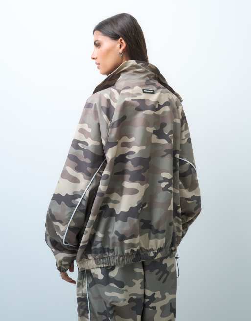 COLLUSION haut de survêtement en nylon imprimé camouflage, ensemble 2 pièces, 4 de 4