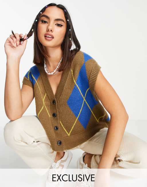 COLLUSION - Haut sans manches en maille à motif jacquard - Multicolore