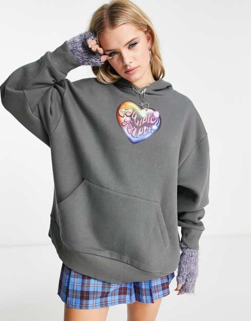 Heart hot sale print hoodie