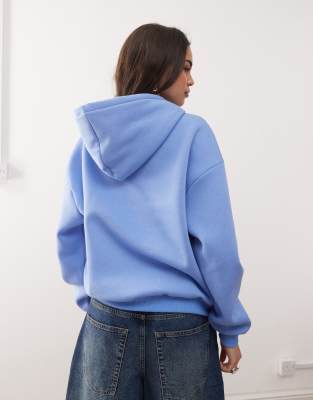 Collusion Heavyweight Boxy Hoodie In Blue