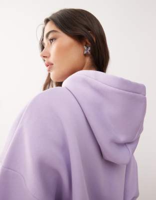 Collusion Heavyweight Boxy Hoodie In Purple