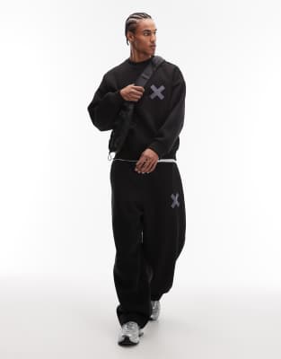 Collusion Heavyweight Boxy Sweatshirt In Black