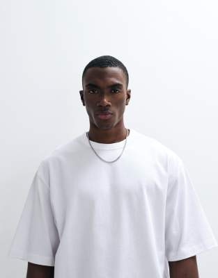 Collusion Heavyweight Boxy T-shirt In White
