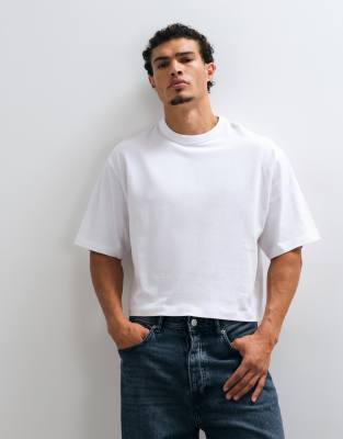Collusion Heavyweight Boxy T-shirt In White