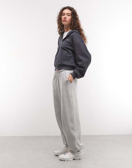 COLLUSION heavyweight boxy zip thru hoodie in navy set, 2 of 4