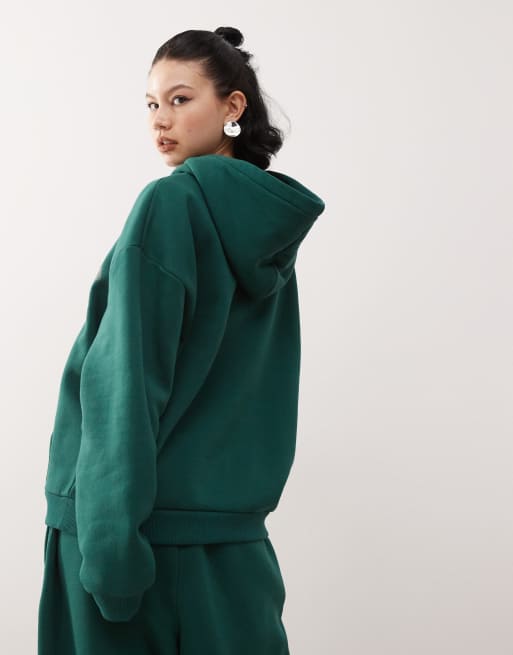 COLLUSION heavyweight logo hoodie in green ASOS