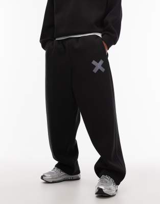Collusion Heavyweight Relaxed Joggers In Black