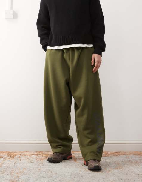 COLLUSION Heavyweight relaxed joggers in khaki