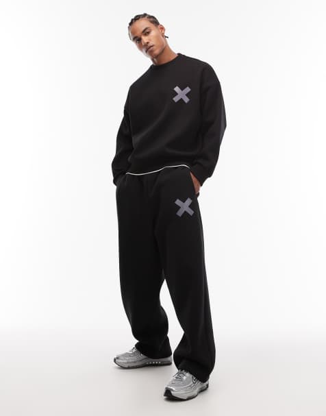 COLLUSION heavyweight relaxed sweatpants in black - view 1